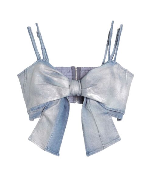 【MOGU】カルムナール　グリッターデニムリボンビスチェ【新品同様】 GLITTER DENIM RIBBON BUSTIER/グリッターデニムリボンビスチェ