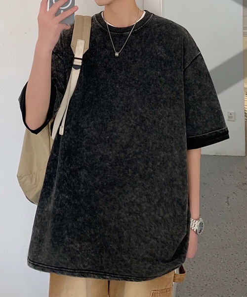 aimoha（アイモハ）の「【aimoha neo】Vintage Dye Crewneck (SS)（Tシャツ/カットソー・メンズ・グリーン/ベージュ/ブラック・LARGE/X-LARGE/XX-LARGE/XXX-LARGE）」の2枚目の写真