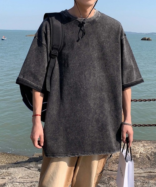 aimoha（アイモハ）の「【aimoha neo】Vintage Dye Crewneck (SS)（Tシャツ/カットソー・メンズ・グリーン/ベージュ/ブラック・LARGE/X-LARGE/XX-LARGE/XXX-LARGE）」の14枚目の写真