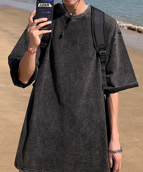 aimoha（アイモハ）の「【aimoha neo】Vintage Dye Crewneck (SS)（Tシャツ/カットソー・メンズ・グリーン/ベージュ/ブラック・LARGE/X-LARGE/XX-LARGE/XXX-LARGE）」の10枚目の写真