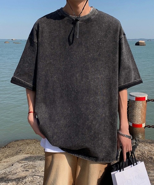 aimoha（アイモハ）の「【aimoha neo】Vintage Dye Crewneck (SS)（Tシャツ/カットソー・メンズ・グリーン/ベージュ/ブラック・LARGE/X-LARGE/XX-LARGE/XXX-LARGE）」の15枚目の写真