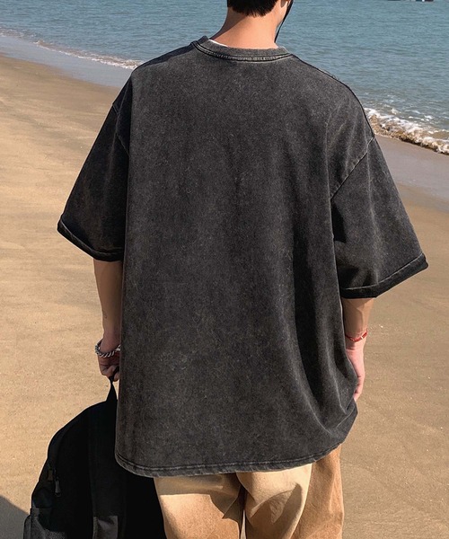 aimoha（アイモハ）の「【aimoha neo】Vintage Dye Crewneck (SS)（Tシャツ/カットソー・メンズ・グリーン/ベージュ/ブラック・LARGE/X-LARGE/XX-LARGE/XXX-LARGE）」の8枚目の写真