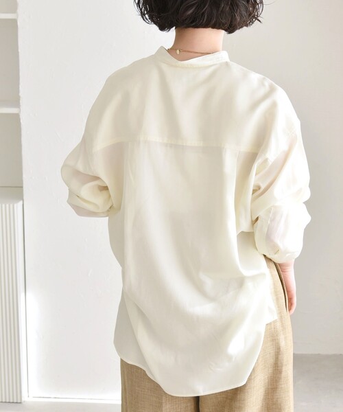 quaranciel:〈手洗い可能〉ドレッシー ワーク ポケット シャツ