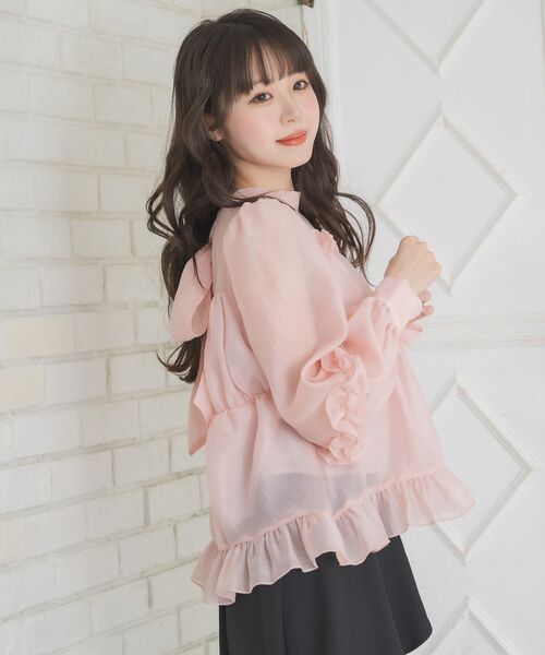 ♡出品 セール】2wayシアーフリルBL（シャツ/ブラウス）｜ems excite