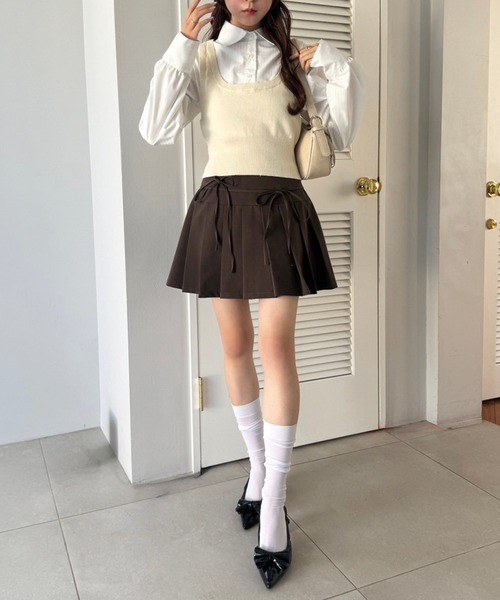 one after another NICE CLAUP(ワンアフターアナザーナイスクラップ)の「ベストドッキングデザインシャツ(シャツ/ブラウス・レディース・杢グレー/ネイビー/オフホワイト・FREE)」の12枚目の写真