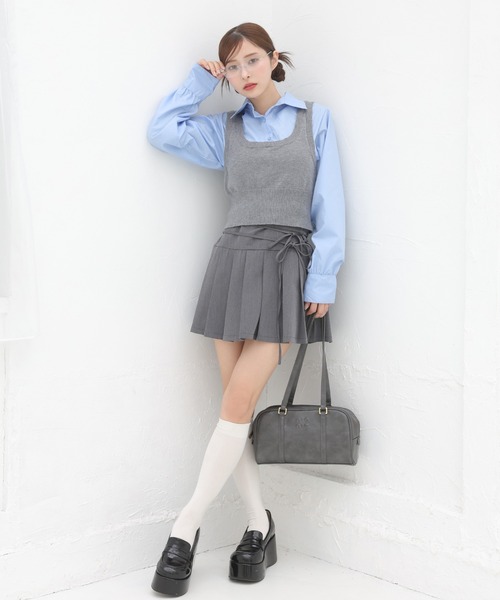 one after another NICE CLAUP(ワンアフターアナザーナイスクラップ)の「ベストドッキングデザインシャツ(シャツ/ブラウス・レディース・杢グレー/ネイビー/オフホワイト・FREE)」の19枚目の写真