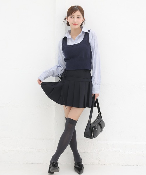one after another NICE CLAUP(ワンアフターアナザーナイスクラップ)の「ベストドッキングデザインシャツ(シャツ/ブラウス・レディース・杢グレー/ネイビー/オフホワイト・FREE)」の20枚目の写真