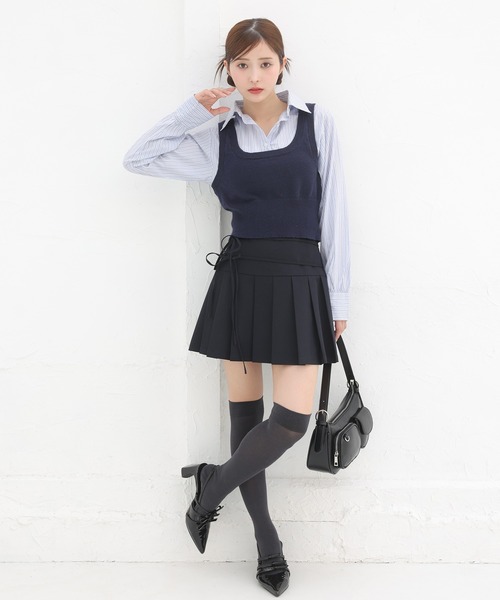 one after another NICE CLAUP(ワンアフターアナザーナイスクラップ)の「ベストドッキングデザインシャツ(シャツ/ブラウス・レディース・杢グレー/ネイビー/オフホワイト・FREE)」の21枚目の写真