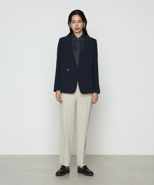 COMME CA（コムサ）の「サテンワッシャーダイヤ小紋柄 ブラウス（シャツ/ブラウス・レディース・ネイビー/オフホワイト・9号/11号）」の19枚目の写真