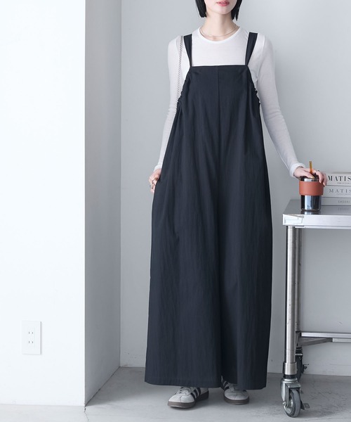 forksy.(フォルクシー)の「【forksy.】ギャザー スーパーワイド バックリボン サロペット(サロペット/オーバーオール・レディース・ベージュ/ブラック・FREE)」の19枚目の写真