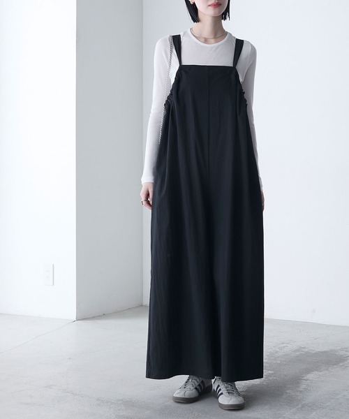 forksy.(フォルクシー)の「【forksy.】ギャザー スーパーワイド バックリボン サロペット(サロペット/オーバーオール・レディース・ベージュ/ブラック・FREE)」の20枚目の写真