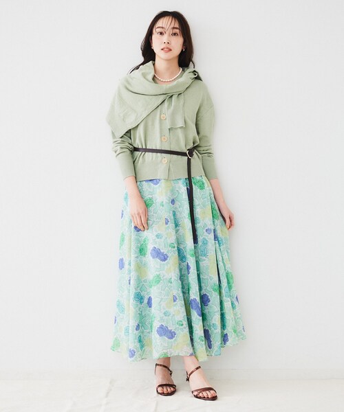 UNTITLED（アンタイトル）の「【アンサンブル可能/洗える】リネン混ベーシックニット（ニット/セーター・レディース・グリーン系/イエロー系その他/ベージュ/ネイビー・00/02/04/44/48）」の16枚目の写真