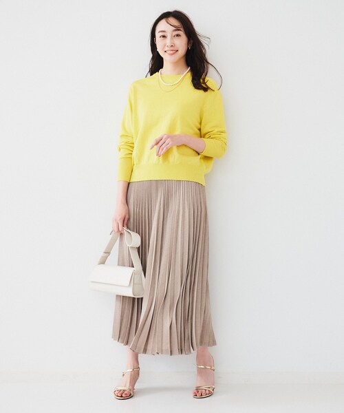 UNTITLED（アンタイトル）の「【アンサンブル可能/洗える】リネン混ベーシックニット（ニット/セーター・レディース・グリーン系/イエロー系その他/ベージュ/ネイビー・00/02/04/44/48）」の20枚目の写真