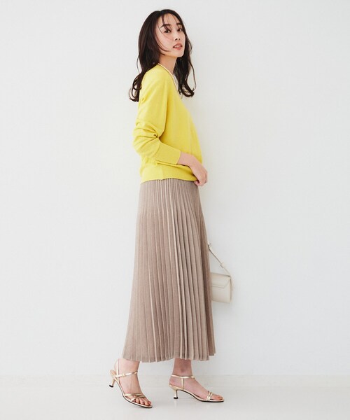 UNTITLED（アンタイトル）の「【アンサンブル可能/洗える】リネン混ベーシックニット（ニット/セーター・レディース・グリーン系/イエロー系その他/ベージュ/ネイビー・00/02/04/44/48）」の21枚目の写真