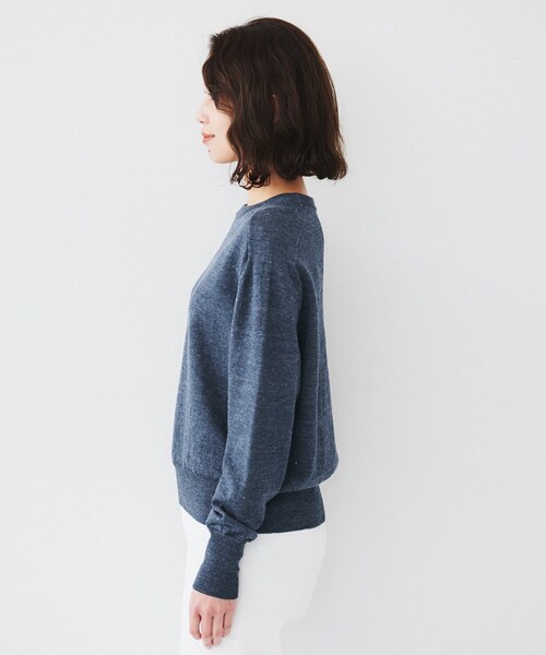 UNTITLED（アンタイトル）の「【アンサンブル可能/洗える】リネン混ベーシックニット（ニット/セーター・レディース・グリーン系/イエロー系その他/ベージュ/ネイビー・00/02/04/44/48）」の8枚目の写真