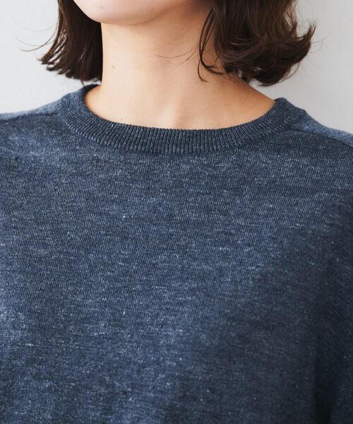 UNTITLED（アンタイトル）の「【アンサンブル可能/洗える】リネン混ベーシックニット（ニット/セーター・レディース・グリーン系/イエロー系その他/ベージュ/ネイビー・00/02/04/44/48）」の10枚目の写真