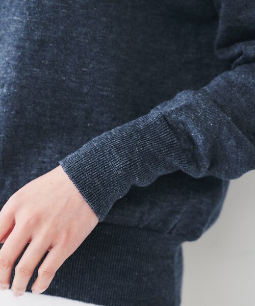 UNTITLED（アンタイトル）の「【アンサンブル可能/洗える】リネン混ベーシックニット（ニット/セーター・レディース・グリーン系/イエロー系その他/ベージュ/ネイビー・00/02/04/44/48）」の12枚目の写真