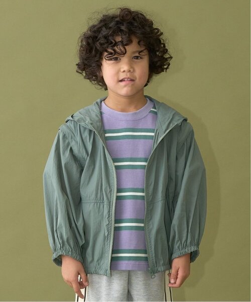 b・ROOM（ビールーム）の「【ベストにもなる2way】シアーウィンドブレーカー（ブルゾン・キッズ・アイボリー/カーキ/ブルー系その他2/チャコール・130cm/140cm/150cm/120cm/100cm/110cm）」の3枚目の写真