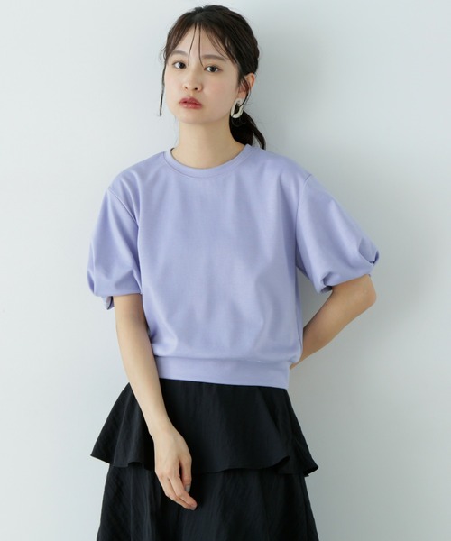 N.（N. Natural Beauty Basic）（エヌエヌナチュラルビューティーベーシック）の「ネジリパフカットソー（Tシャツ/カットソー・レディース・チャコールグレー/パープル/オフホワイト・MEDIUM）」の3枚目の写真