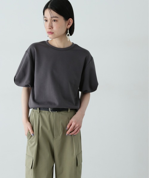 N.（N. Natural Beauty Basic）（エヌエヌナチュラルビューティーベーシック）の「ネジリパフカットソー（Tシャツ/カットソー・レディース・チャコールグレー/パープル/オフホワイト・MEDIUM）」の20枚目の写真