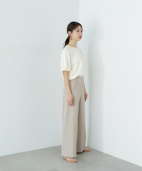 N.（N. Natural Beauty Basic）（エヌエヌナチュラルビューティーベーシック）の「ネジリパフカットソー（Tシャツ/カットソー・レディース・チャコールグレー/パープル/オフホワイト・MEDIUM）」の10枚目の写真