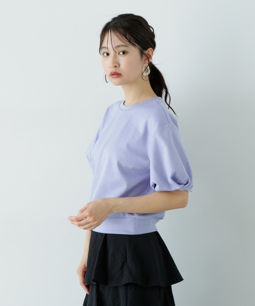 N.（N. Natural Beauty Basic）（エヌエヌナチュラルビューティーベーシック）の「ネジリパフカットソー（Tシャツ/カットソー・レディース・チャコールグレー/パープル/オフホワイト・MEDIUM）」の22枚目の写真
