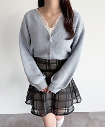 【6色展開】リボンボタンカラーカーディガン