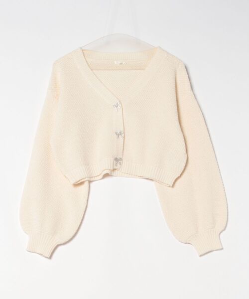 apres jour(アプレジュール)の「【6色展開】リボンボタンカラーカーディガン(カーディガン/ボレロ・レディース・ブルー/イエロー/オレンジ/ホワイト/グリーン/ピンク・X-LARGE/フリー)」の7枚目の写真