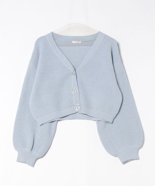 apres jour(アプレジュール)の「【6色展開】リボンボタンカラーカーディガン(カーディガン/ボレロ・レディース・ブルー/イエロー/オレンジ/ホワイト/グリーン/ピンク・X-LARGE/フリー)」の9枚目の写真