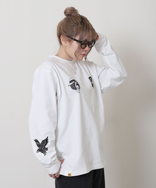 COBMASTER(コブマスター)の「【COBMASTER】 吸水速乾 天竺 プリント × 刺繍 ベーシック ロングスリーブ Tシャツ / ロンT(Tシャツ/カットソー・メンズ・イエロー/ホワイト/ブラック・LARGE/X-LARGE/MEDIUM)」の6枚目の写真