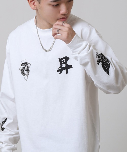 COBMASTER(コブマスター)の「【COBMASTER】 吸水速乾 天竺 プリント × 刺繍 ベーシック ロングスリーブ Tシャツ / ロンT(Tシャツ/カットソー・メンズ・イエロー/ホワイト/ブラック・LARGE/X-LARGE/MEDIUM)」の10枚目の写真