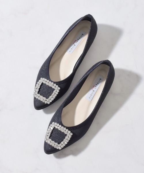 Bridget Birkin(ブリジットバーキン)の「【Bridget Birkin Walk】ビジューモチーフポインテッドパンプス(555225)(パンプス・レディース・ブラック/ベージュ/ベージュ系その他・23/24/23.5/24.5/22.5)」の2枚目の写真