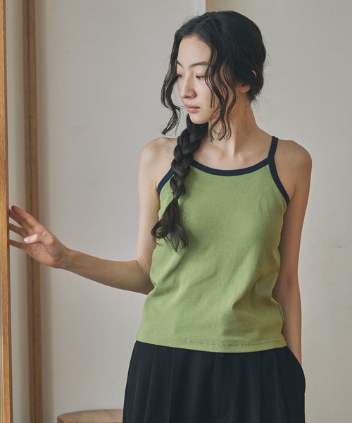Unblend（アンブレンド）の「【Unblend】Unblend Basic カップ付き リブ パック キャミソール（キャミソール・レディース・ブラック/ホワイト/グリーン系/オレンジ系/チャコール・S/M）」の5枚目の写真