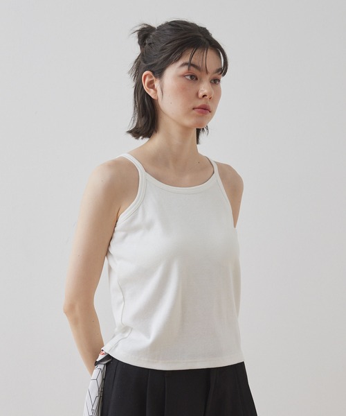 Unblend（アンブレンド）の「【Unblend】Unblend Basic カップ付き リブ パック キャミソール（キャミソール・レディース・ブラック/ホワイト/グリーン系/オレンジ系/チャコール・S/M）」の2枚目の写真