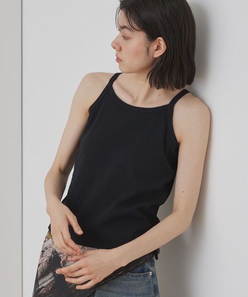 Unblend（アンブレンド）の「【Unblend】Unblend Basic カップ付き リブ パック キャミソール（キャミソール・レディース・ブラック/ホワイト/グリーン系/オレンジ系/チャコール・S/M）」の3枚目の写真