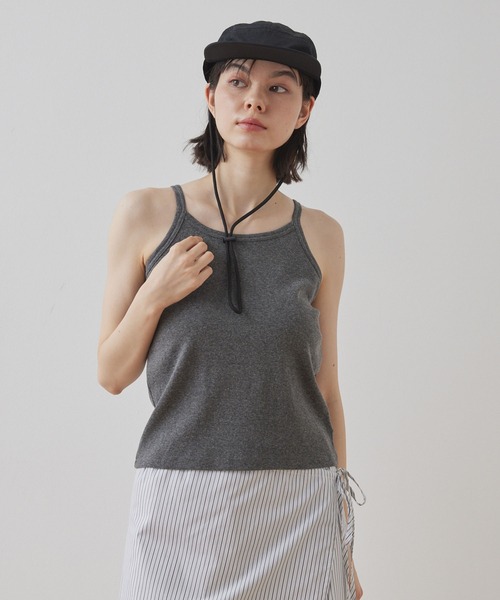 Unblend（アンブレンド）の「【Unblend】Unblend Basic カップ付き リブ パック キャミソール（キャミソール・レディース・ブラック/ホワイト/グリーン系/オレンジ系/チャコール・S/M）」の19枚目の写真