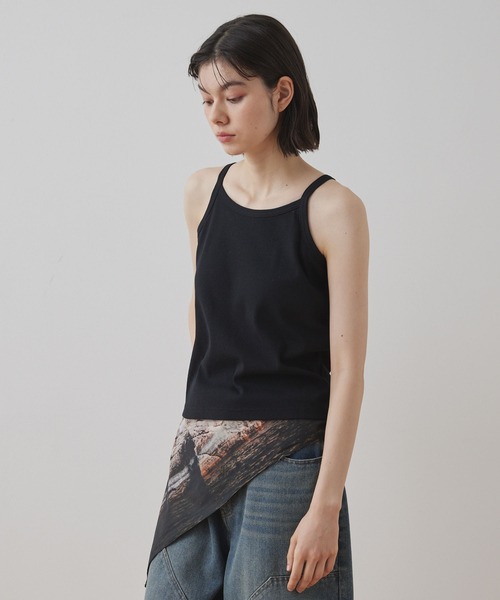 Unblend】Unblend Basic カップ付き リブ パック キャミソール