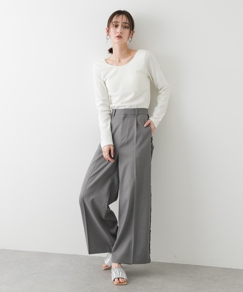 SENSE OF PLACE by URBAN RESEARCH（センスオブプレイスバイアーバンリサーチ）の「カップツキバックオープンリブトップ（Tシャツ/カットソー・レディース・ブラック/ホワイト/モカ・ONE）」の6枚目の写真