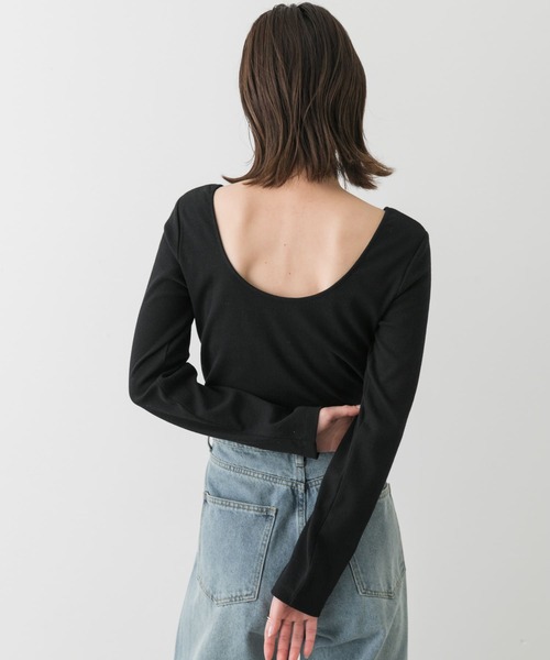 SENSE OF PLACE by URBAN RESEARCH（センスオブプレイスバイアーバンリサーチ）の「カップツキバックオープンリブトップ（Tシャツ/カットソー・レディース・ブラック/ホワイト/モカ・ONE）」の10枚目の写真