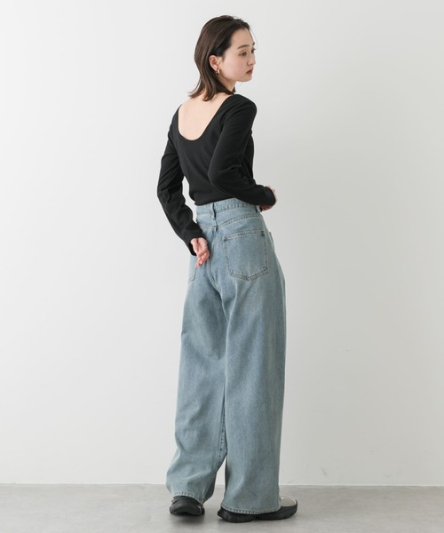 SENSE OF PLACE by URBAN RESEARCH（センスオブプレイスバイアーバンリサーチ）の「カップツキバックオープンリブトップ（Tシャツ/カットソー・レディース・ブラック/ホワイト/モカ・ONE）」の12枚目の写真