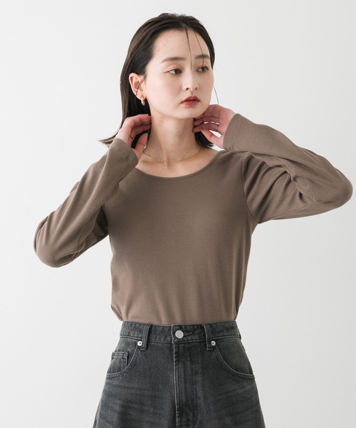 SENSE OF PLACE by URBAN RESEARCH（センスオブプレイスバイアーバンリサーチ）の「カップツキバックオープンリブトップ（Tシャツ/カットソー・レディース・ブラック/ホワイト/モカ・ONE）」の14枚目の写真