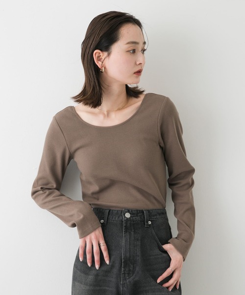 SENSE OF PLACE by URBAN RESEARCH（センスオブプレイスバイアーバンリサーチ）の「カップツキバックオープンリブトップ（Tシャツ/カットソー・レディース・ブラック/ホワイト/モカ・ONE）」の15枚目の写真