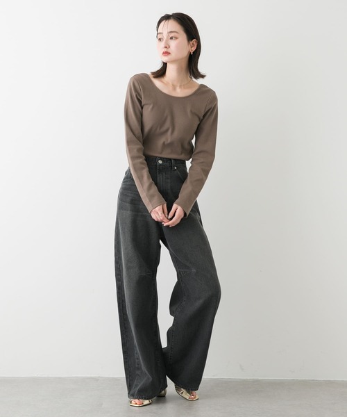 SENSE OF PLACE by URBAN RESEARCH（センスオブプレイスバイアーバンリサーチ）の「カップツキバックオープンリブトップ（Tシャツ/カットソー・レディース・ブラック/ホワイト/モカ・ONE）」の17枚目の写真