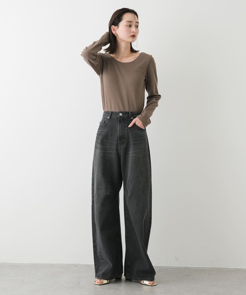 SENSE OF PLACE by URBAN RESEARCH（センスオブプレイスバイアーバンリサーチ）の「カップツキバックオープンリブトップ（Tシャツ/カットソー・レディース・ブラック/ホワイト/モカ・ONE）」の18枚目の写真