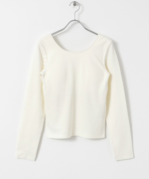 SENSE OF PLACE by URBAN RESEARCH（センスオブプレイスバイアーバンリサーチ）の「カップツキバックオープンリブトップ（Tシャツ/カットソー・レディース・ブラック/ホワイト/モカ・ONE）」の20枚目の写真