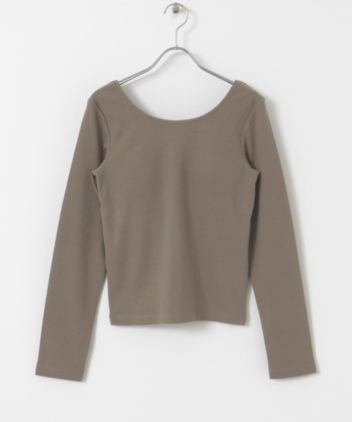 SENSE OF PLACE by URBAN RESEARCH（センスオブプレイスバイアーバンリサーチ）の「カップツキバックオープンリブトップ（Tシャツ/カットソー・レディース・ブラック/ホワイト/モカ・ONE）」の22枚目の写真