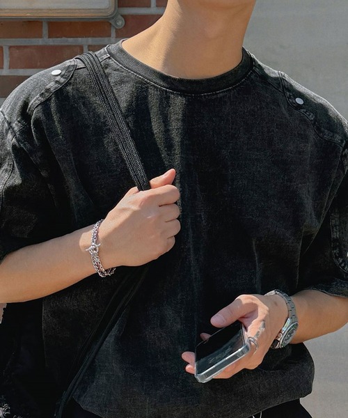 ASCLO（エジュクロ）の「ASCLO／ウォッシュリベットＴ（Tシャツ/カットソー・メンズ・チャコールグレー/ブラック・FREE）」の14枚目の写真