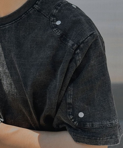 ASCLO（エジュクロ）の「ASCLO／ウォッシュリベットＴ（Tシャツ/カットソー・メンズ・チャコールグレー/ブラック・FREE）」の16枚目の写真