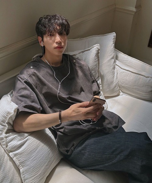 ASCLO（エジュクロ）の「ASCLO／ウォッシュリベットＴ（Tシャツ/カットソー・メンズ・チャコールグレー/ブラック・FREE）」の18枚目の写真