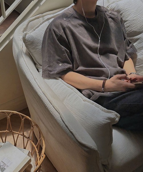 ASCLO（エジュクロ）の「ASCLO／ウォッシュリベットＴ（Tシャツ/カットソー・メンズ・チャコールグレー/ブラック・FREE）」の21枚目の写真